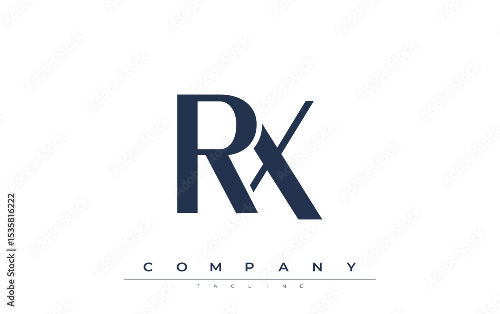 Fototapete rx modern initials logo design. branding logo with stylized initials showcasing bold design and mode