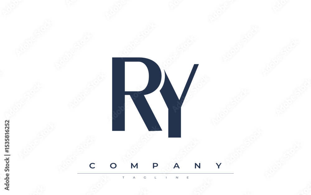 Fototapete ry modern initials logo design. branding logo with stylized initials showcasing bold design and mode