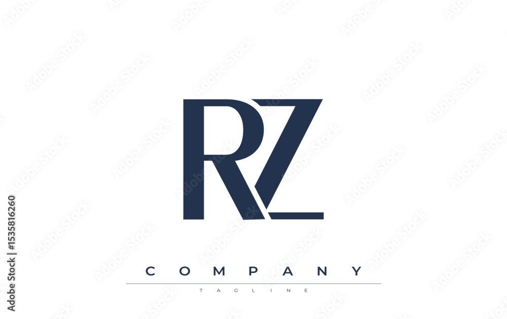 Fototapete rz modern initials logo design. branding logo with stylized initials showcasing bold design and mode