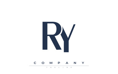 RY Modern Initials Logo Design. Branding logo with stylized initials showcasing bold design and modern aesthetic. Ideal for professional business branding or creative projects focusing on minimalistic