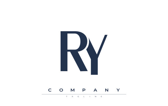 RY Modern Initials Logo Design. Branding logo with stylized initials showcasing bold design and modern aesthetic. Ideal for professional business branding or creative projects focusing on minimalistic