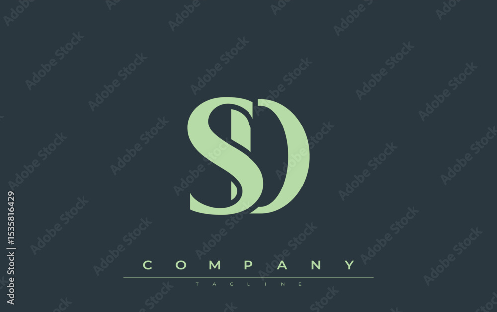 Fototapete sd modern initials logo design. branding logo with stylized initials showcasing bold design and mode
