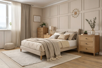 interior of a bedroom with bed