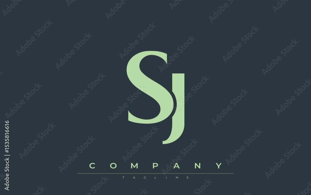 Fototapete sj modern initials logo design. branding logo with stylized initials showcasing bold design and mode