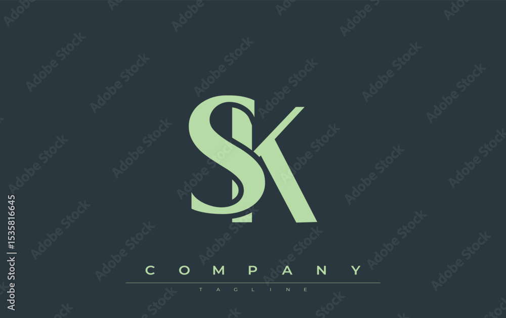 Fototapete sk modern initials logo design. branding logo with stylized initials showcasing bold design and mode