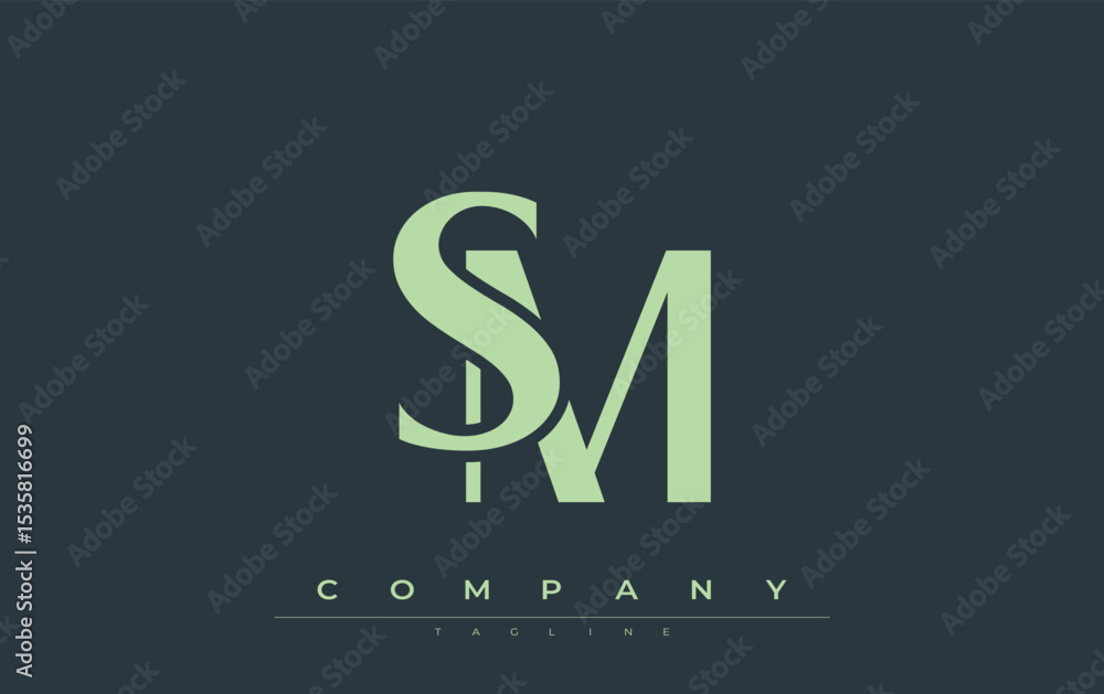 Fototapete sm modern initials logo design. branding logo with stylized initials showcasing bold design and mode