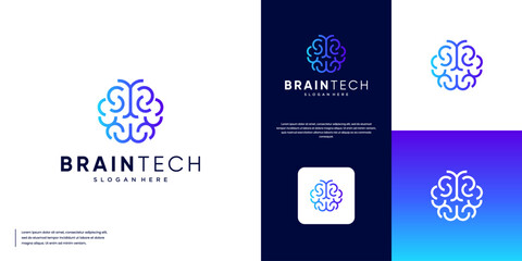 simple style human brain logo with technology concept, artificial intelligence symbol, modern abstract style, vector graphic design.