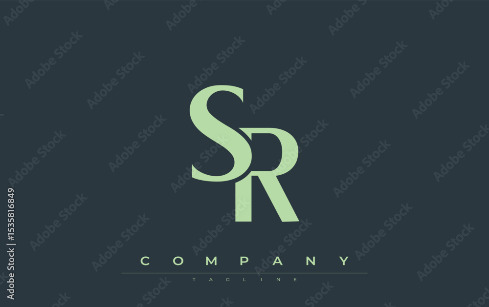 Fototapete sr modern initials logo design. branding logo with stylized initials showcasing bold design and mode