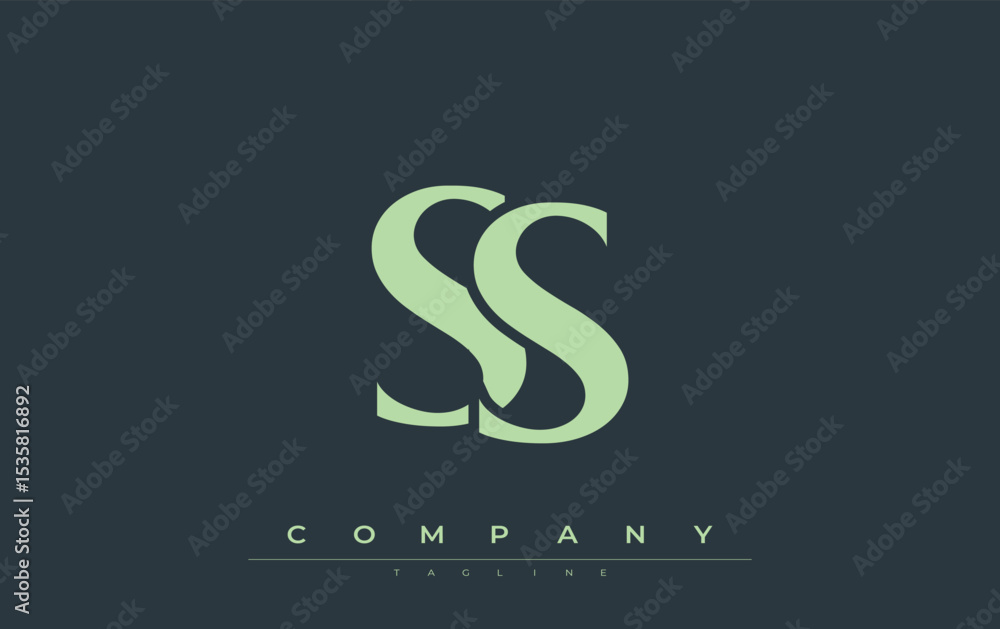 Fototapete ss modern initials logo design. branding logo with stylized initials showcasing bold design and mode