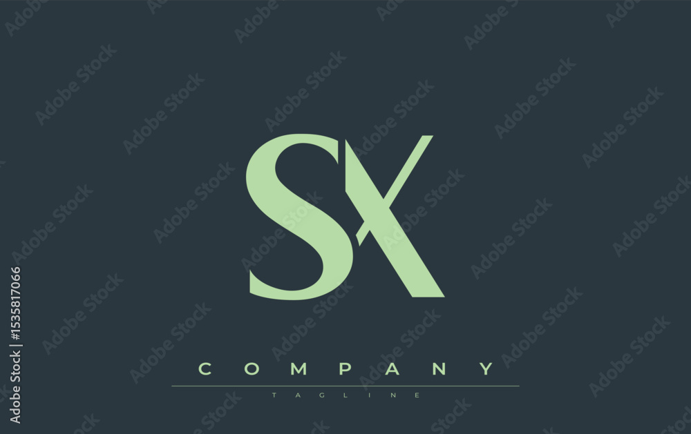 Fototapete sx modern initials logo design. branding logo with stylized initials showcasing bold design and mode