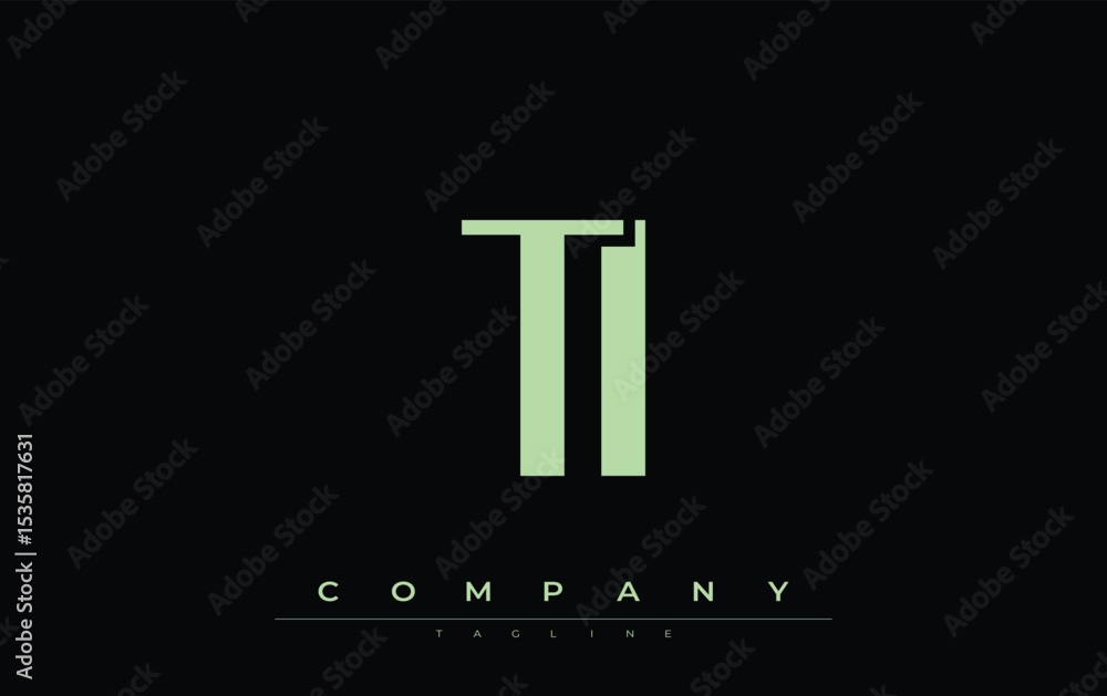 Fototapete ti modern initials logo design. branding logo with stylized initials showcasing bold design and mode