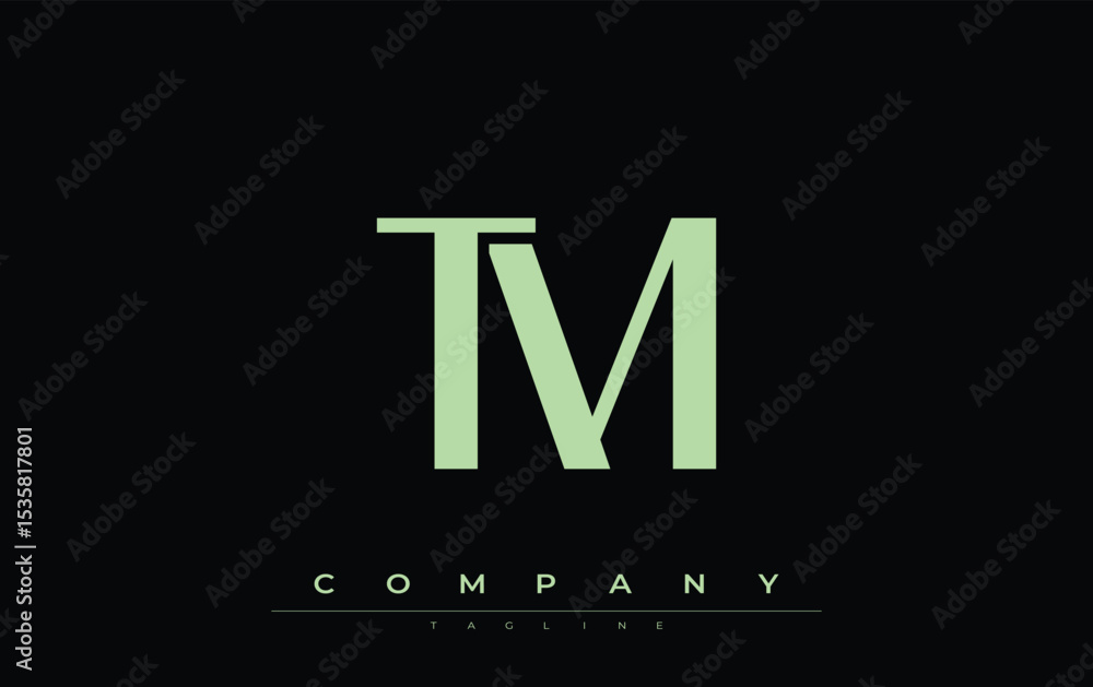 Fototapete tm modern initials logo design. branding logo with stylized initials showcasing bold design and mode