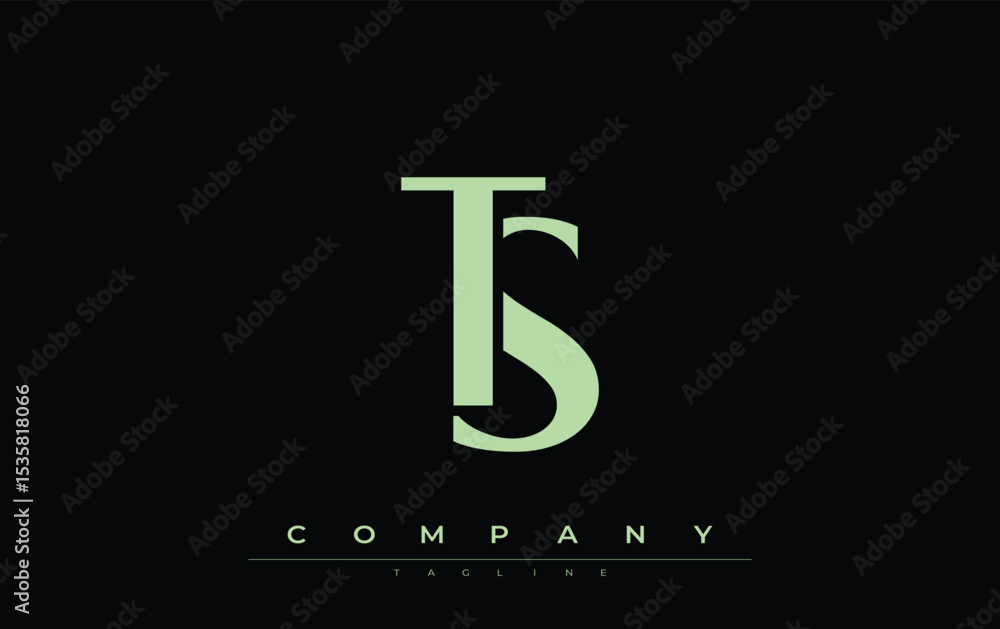 Fototapete ts modern initials logo design. branding logo with stylized initials showcasing bold design and mode