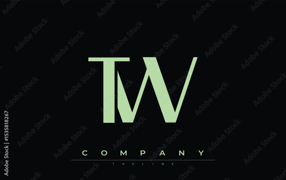 Fototapete tw modern initials logo design. branding logo with stylized initials showcasing bold design and mode