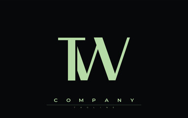 TW Modern Initials Logo Design. Branding logo with stylized initials showcasing bold design and modern aesthetic. Ideal for professional business branding or creative projects focusing on minimalistic
