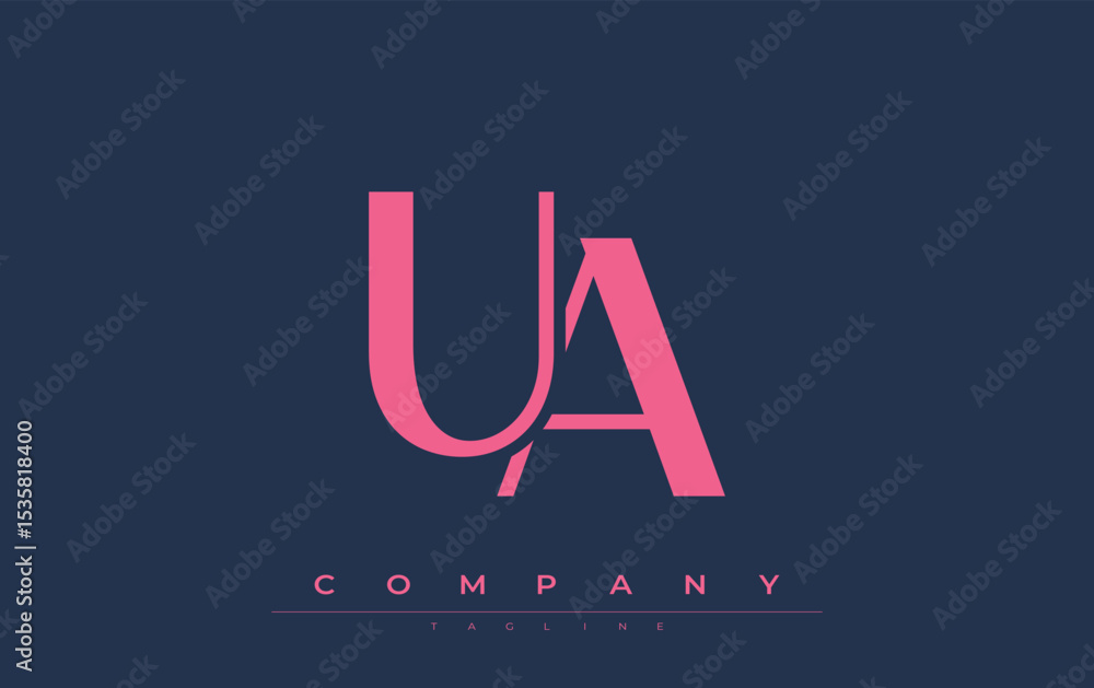 Fototapete ua modern initials logo design. branding logo with stylized initials showcasing bold design and mode