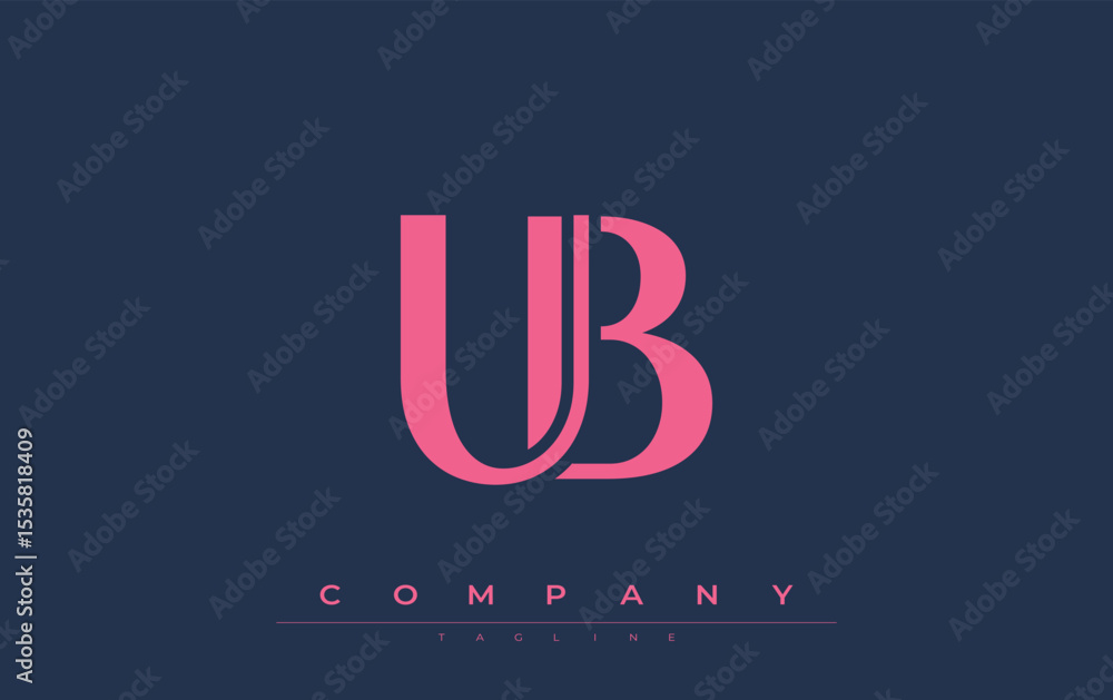 Fototapete ub modern initials logo design. branding logo with stylized initials showcasing bold design and mode