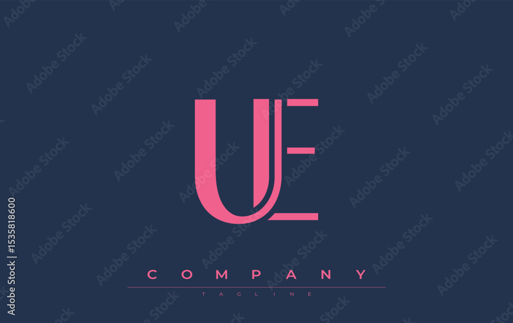 Fototapete ue modern initials logo design. branding logo with stylized initials showcasing bold design and mode