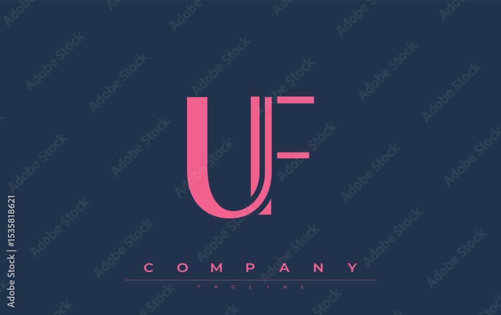 Fototapete uf modern initials logo design. branding logo with stylized initials showcasing bold design and mode
