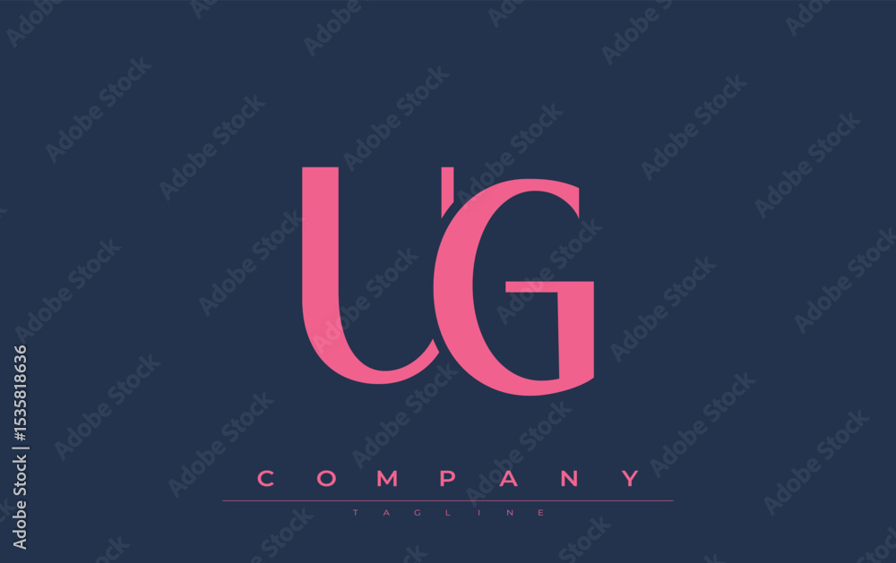 Fototapete UG Modern Initials Logo Design. Branding logo with stylized initials showcasing bold design and modern aesthetic. Ideal for professional business branding or creative projects focusing on minimalistic