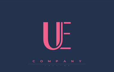 UE Modern Initials Logo Design. Branding logo with stylized initials showcasing bold design and modern aesthetic. Ideal for professional business branding or creative projects focusing on minimalistic