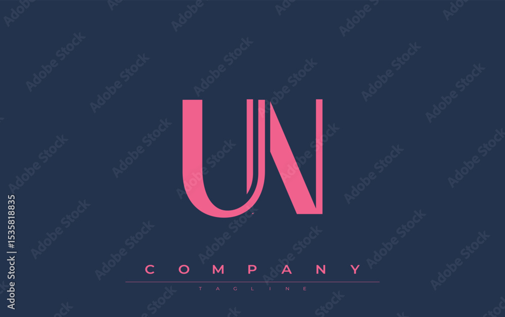 Fototapete un modern initials logo design. branding logo with stylized initials showcasing bold design and mode