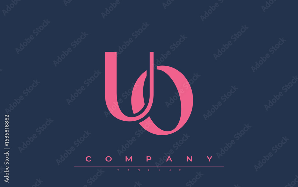 Fototapete uo modern initials logo design. branding logo with stylized initials showcasing bold design and mode