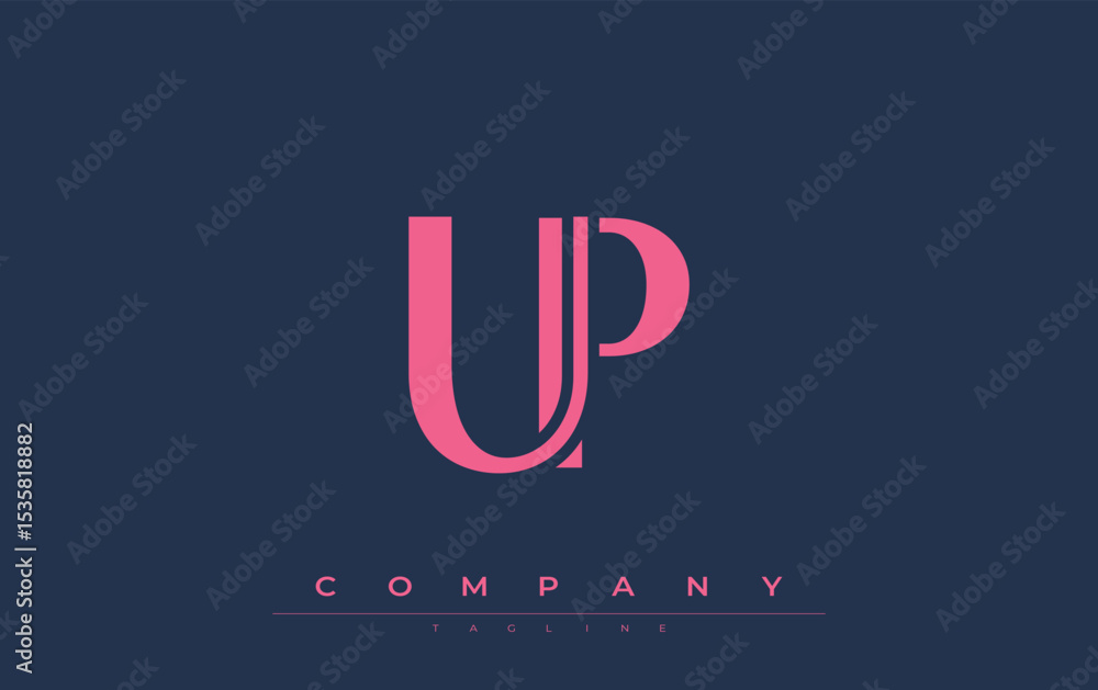 Fototapete up modern initials logo design. branding logo with stylized initials showcasing bold design and mode