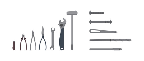 Realistic Wrench and Spanner Tool Collection