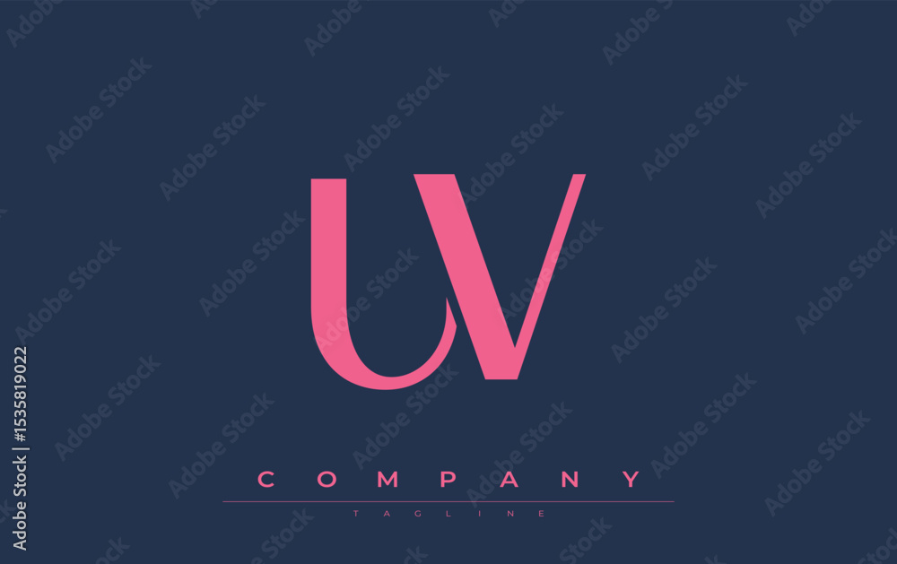 Fototapete uv modern initials logo design. branding logo with stylized initials showcasing bold design and mode