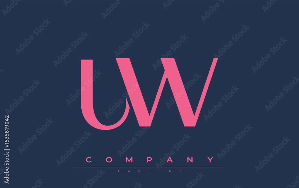 Fototapete uw modern initials logo design. branding logo with stylized initials showcasing bold design and mode