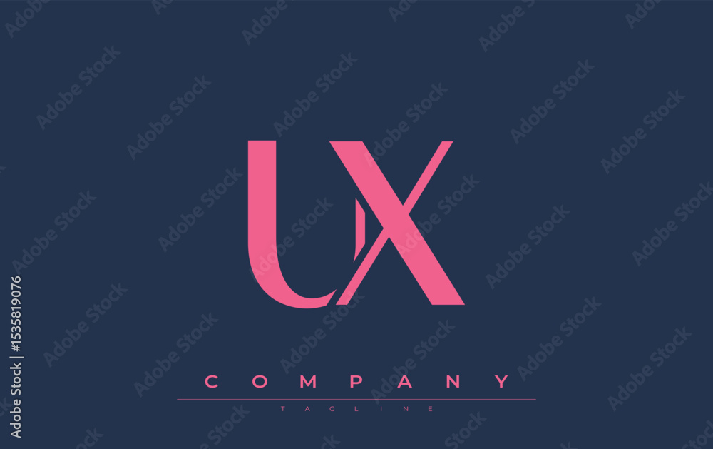Fototapete ux modern initials logo design. branding logo with stylized initials showcasing bold design and mode