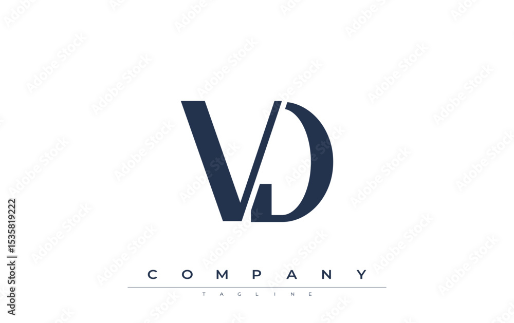 Fototapete vd modern initials logo design. branding logo with stylized initials showcasing bold design and mode