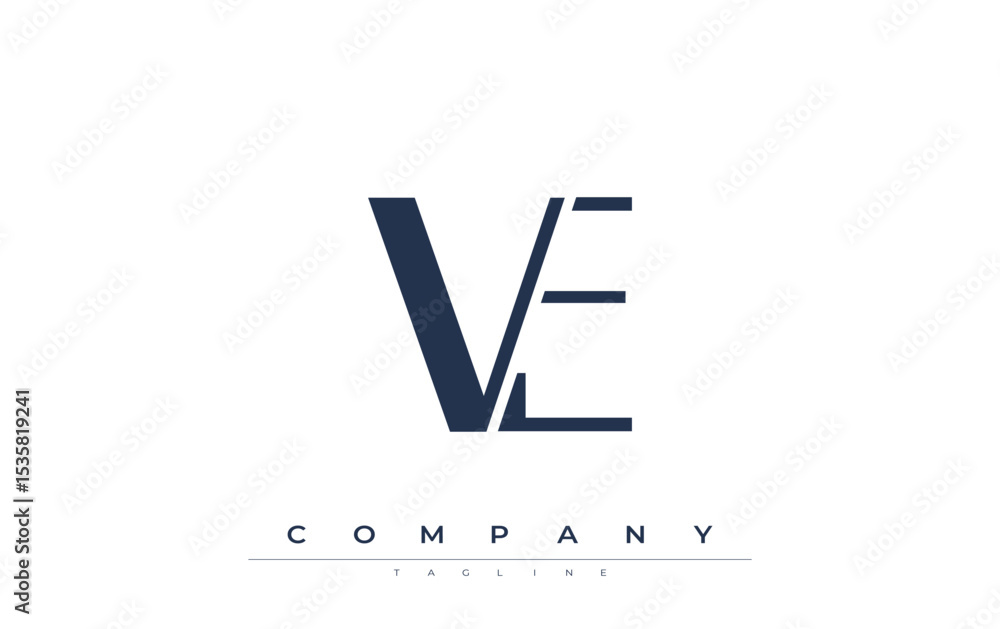 Fototapete ve modern initials logo design. branding logo with stylized initials showcasing bold design and mode