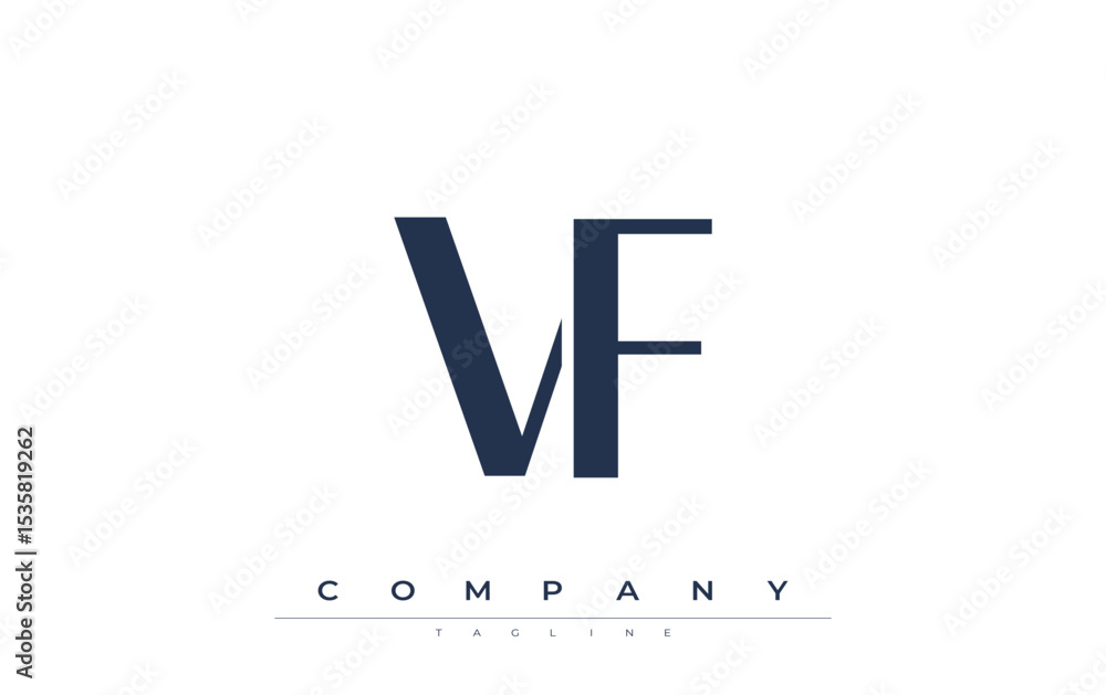 Fototapete vf modern initials logo design. branding logo with stylized initials showcasing bold design and mode