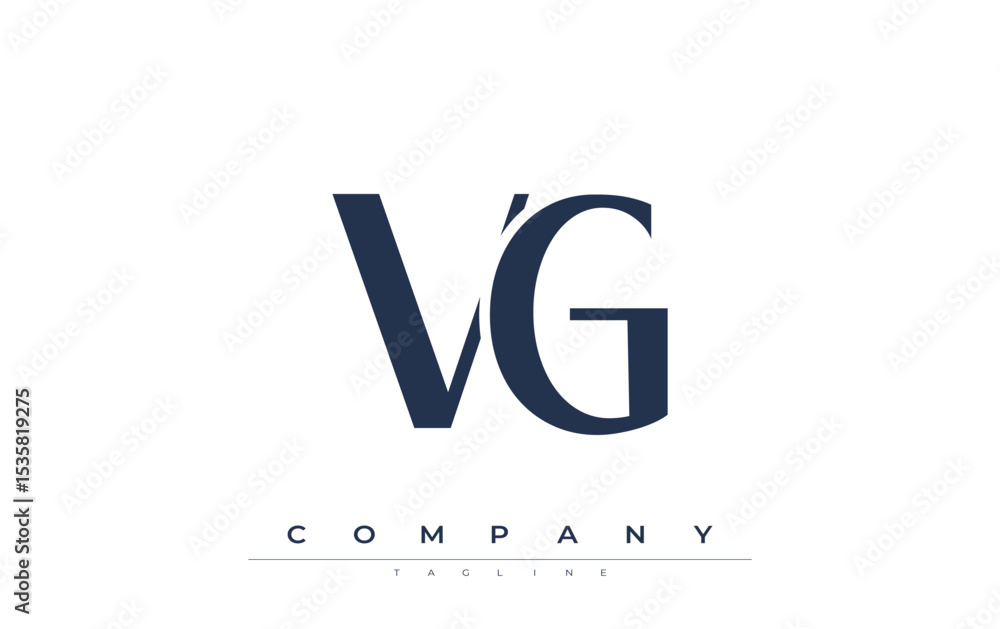 Fototapete vg modern initials logo design. branding logo with stylized initials showcasing bold design and mode