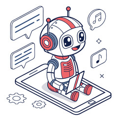 Adorable AI Chatbot Assistant Smart Mobile Communication & Entertainment