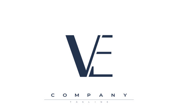 VE Modern Initials Logo Design. Branding logo with stylized initials showcasing bold design and modern aesthetic. Ideal for professional business branding or creative projects focusing on minimalistic