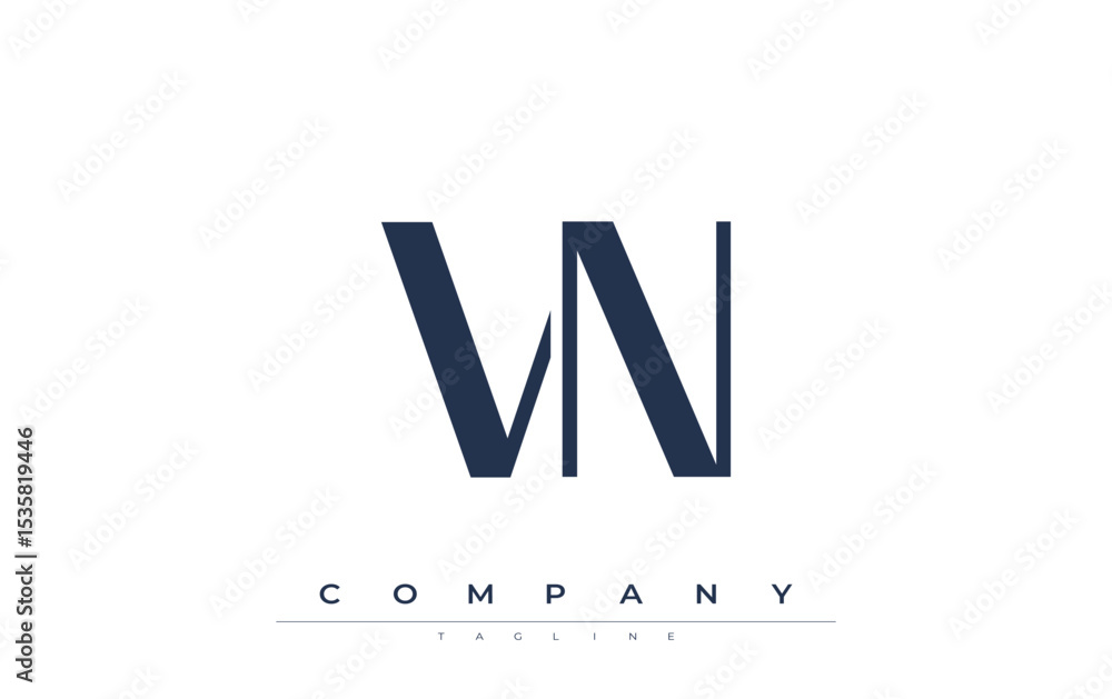 Fototapete vn modern initials logo design. branding logo with stylized initials showcasing bold design and mode