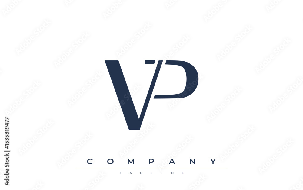 Fototapete vp modern initials logo design. branding logo with stylized initials showcasing bold design and mode