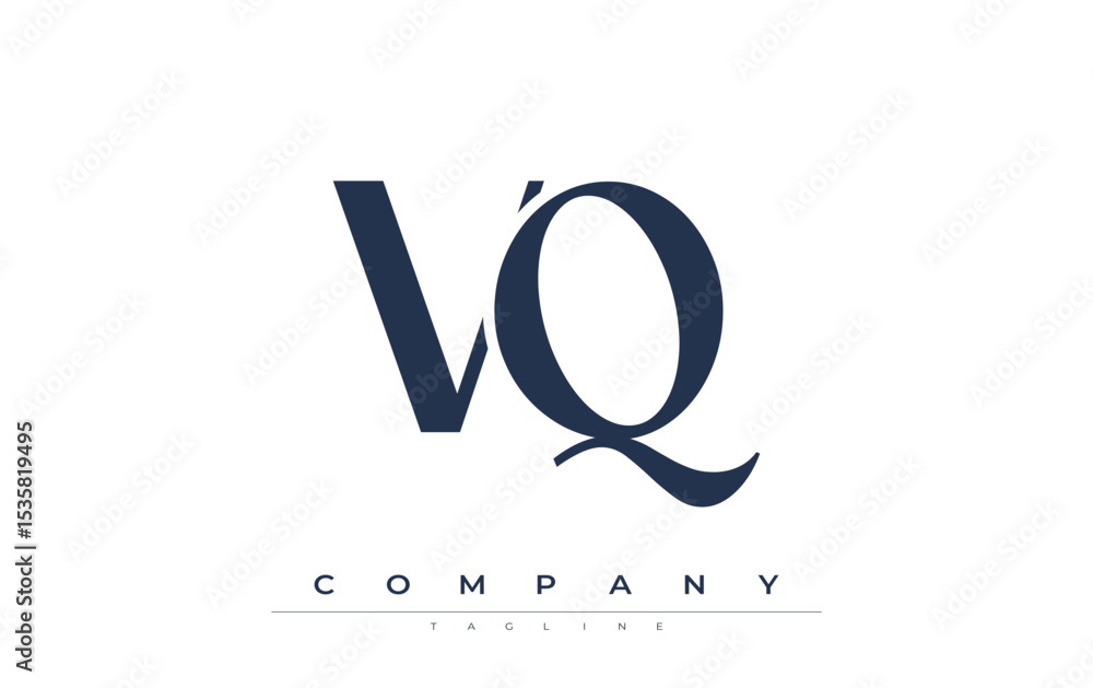 Fototapete vq modern initials logo design. branding logo with stylized initials showcasing bold design and mode