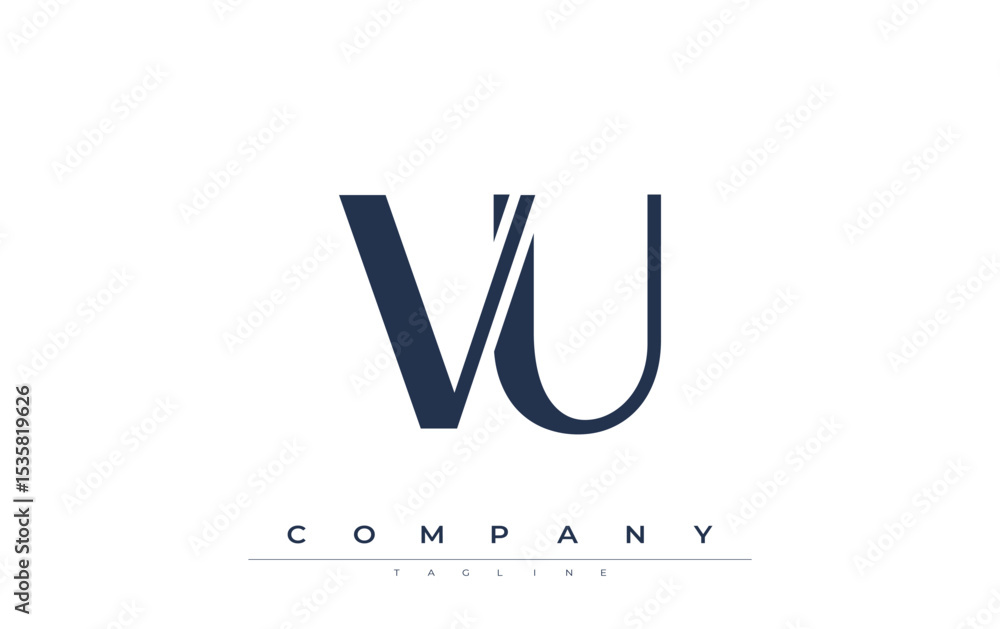Fototapete vu modern initials logo design. branding logo with stylized initials showcasing bold design and mode