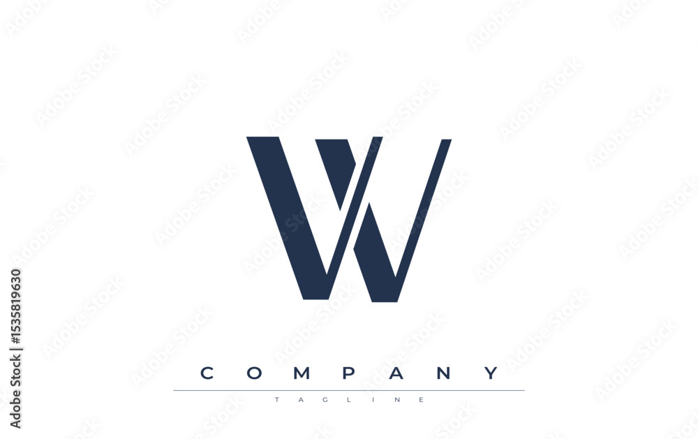 Fototapete vv modern initials logo design. branding logo with stylized initials showcasing bold design and mode