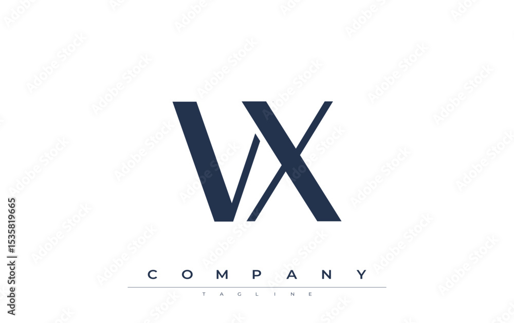 Fototapete vx modern initials logo design. branding logo with stylized initials showcasing bold design and mode