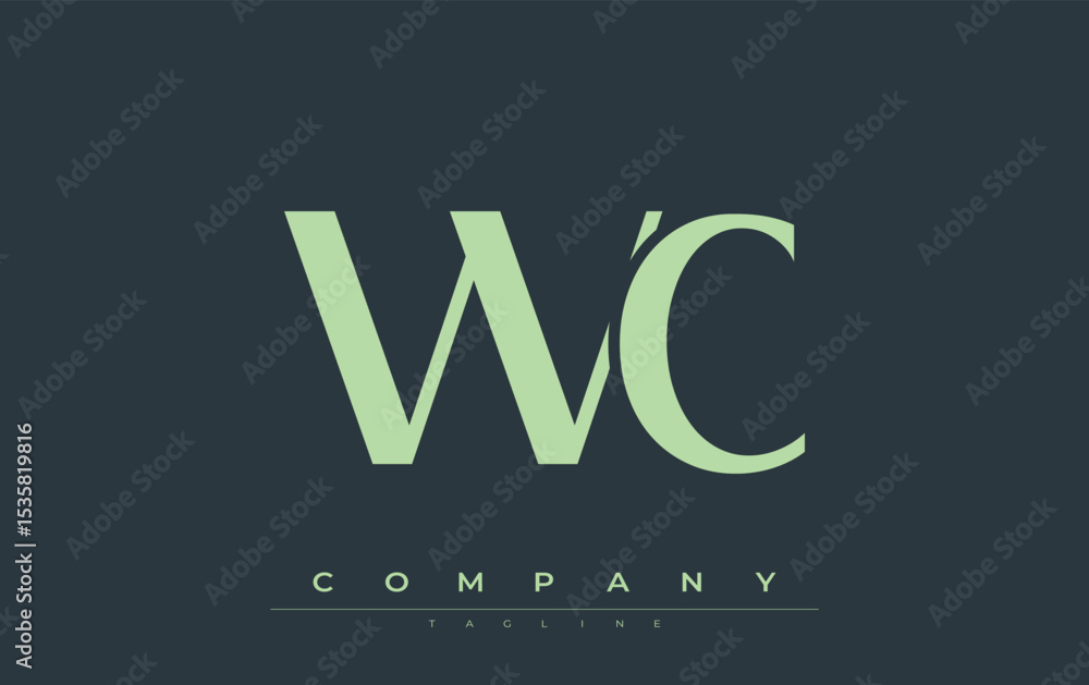 Fototapete wc modern initials logo design. branding logo with stylized initials showcasing bold design and mode