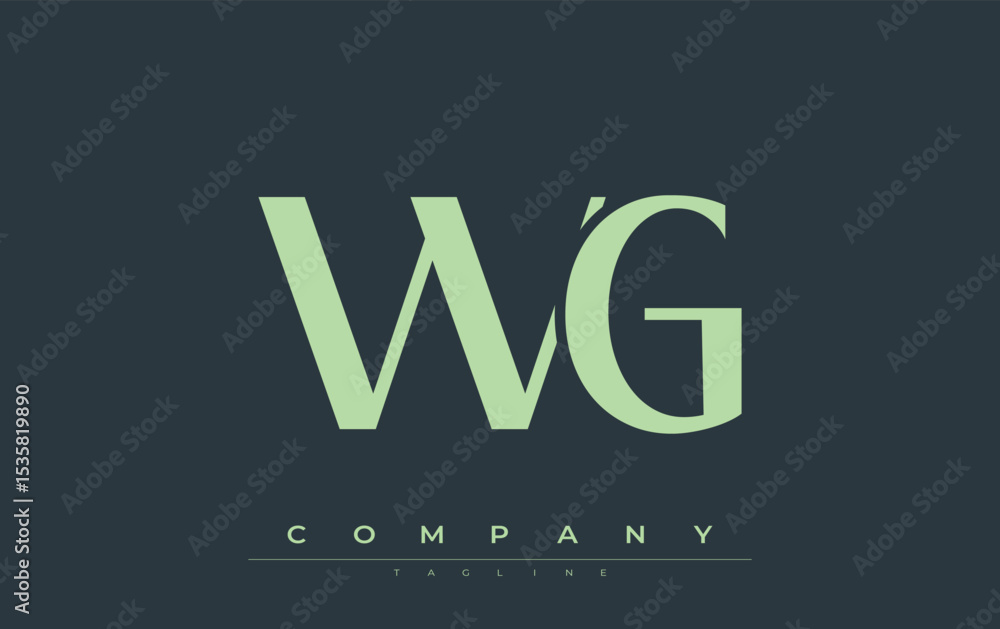 Fototapete wg modern initials logo design. branding logo with stylized initials showcasing bold design and mode