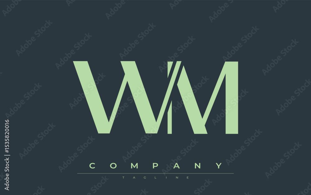 Fototapete wm modern initials logo design. branding logo with stylized initials showcasing bold design and mode