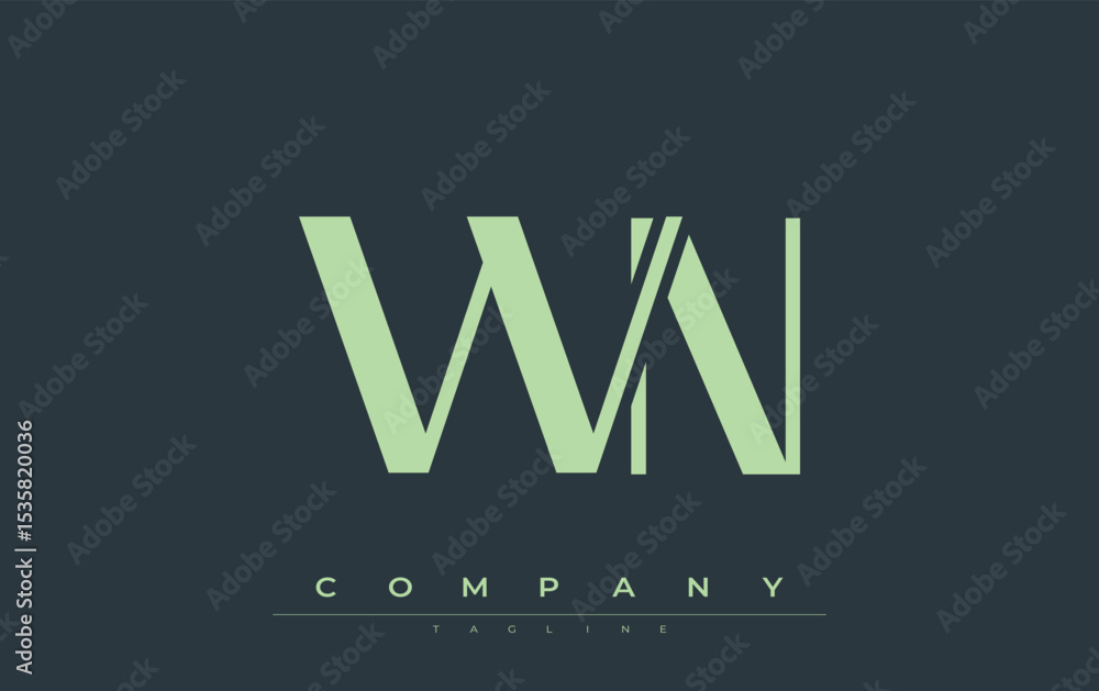 Fototapete wn modern initials logo design. branding logo with stylized initials showcasing bold design and mode