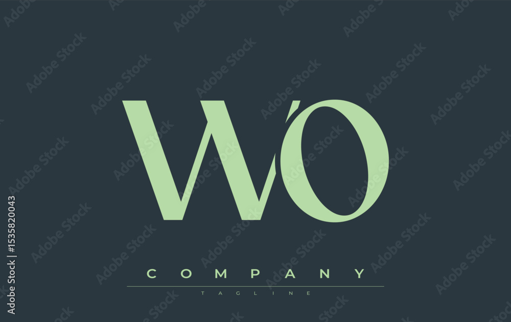 Fototapete wo modern initials logo design. branding logo with stylized initials showcasing bold design and mode