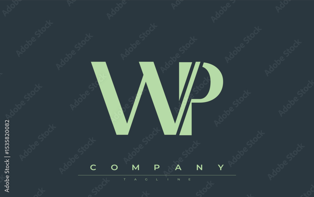 Fototapete wp modern initials logo design. branding logo with stylized initials showcasing bold design and mode
